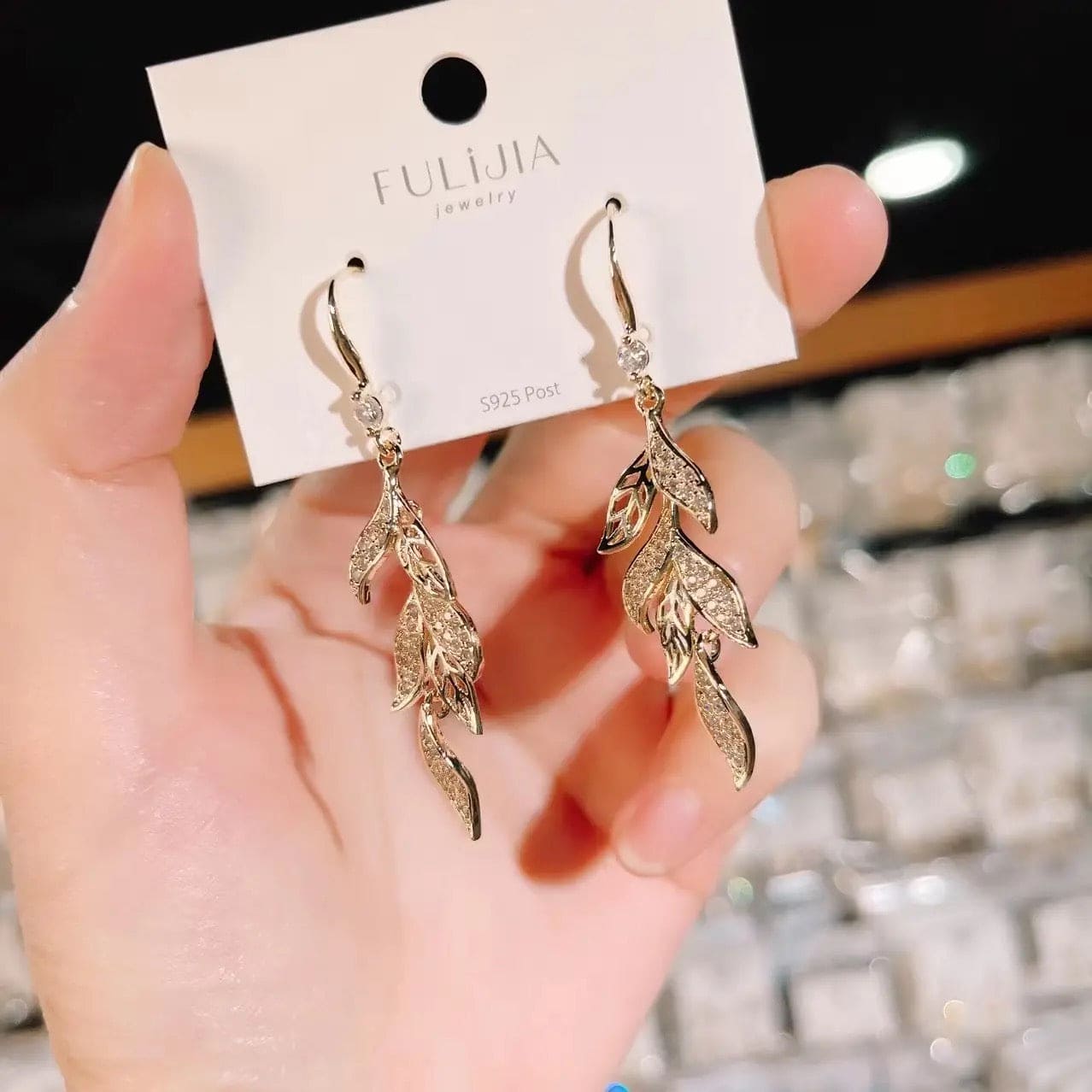 Classics Leaf Drop Earring, Zircon Leaf Earrings For Women, Exquisite Long Tassel Drop Earring, Luxury Leaf Tessel Earring Classics Leaf Drop Earring, Zircon Leaf Earrings For Women, Exquisite Long Tassel Drop Earring, Luxury Leaf Tessel Earring